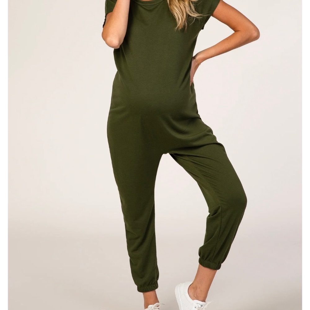 PinkBlush Olive Green Maternity Jumpsuit